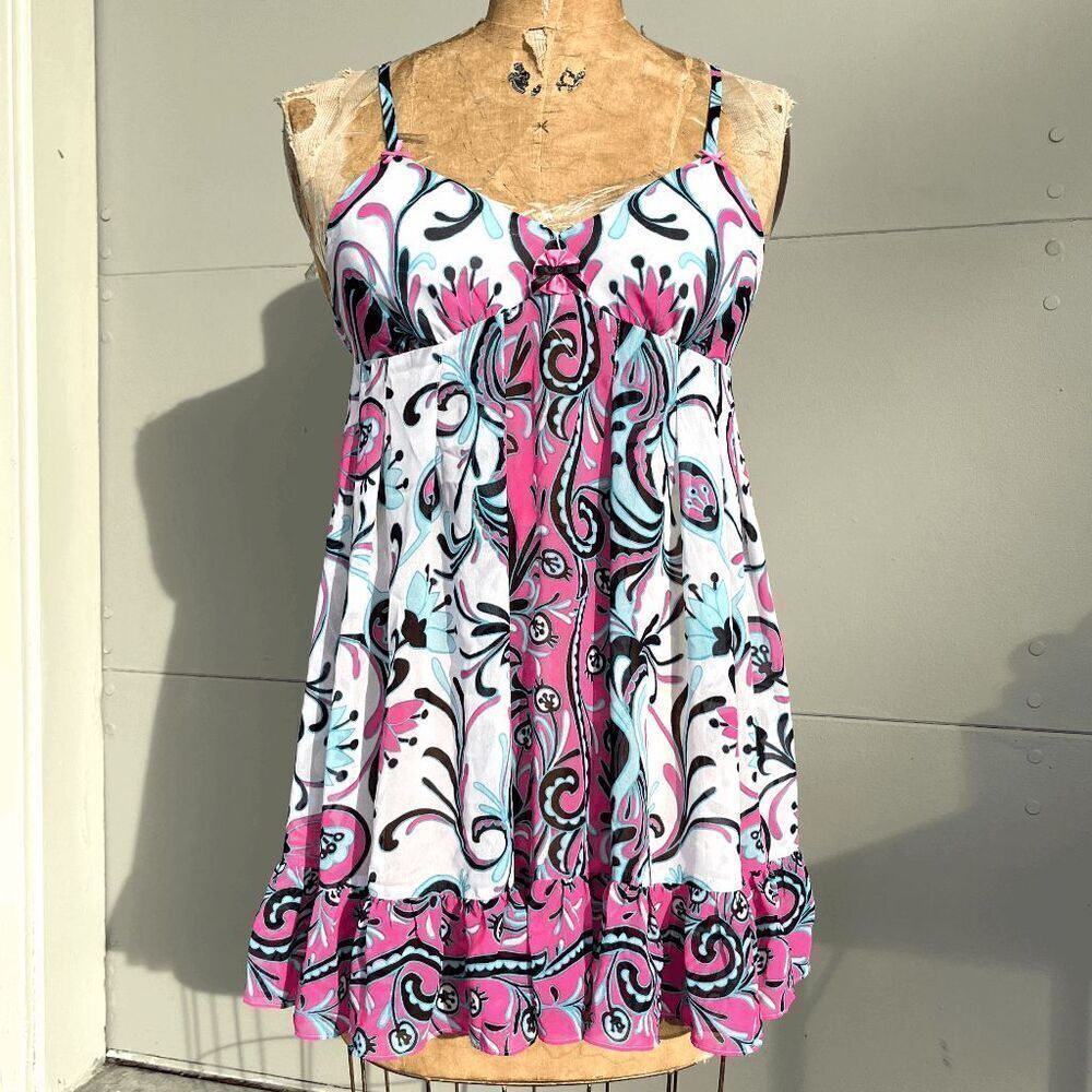 Betsey Johnson Intimates Y2K Babydoll Chemise Slip Dress – SZ L